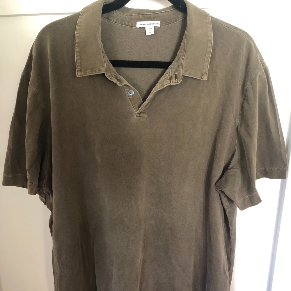 James Perse Suèded Jersey Polo (brown) (XXL)
